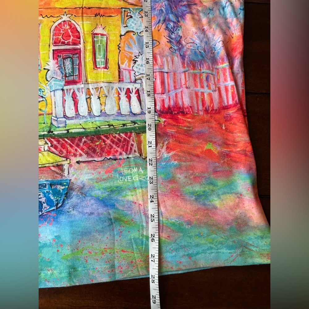 Leoma Lovegrove XX-Large Colorful Beach House Art Top 3/4 Sleeve - Picture 7 of 9